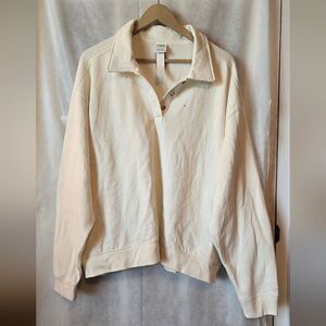 PINK Victoria's Secret Cream Collared Pullover Sweatshirt XXL
